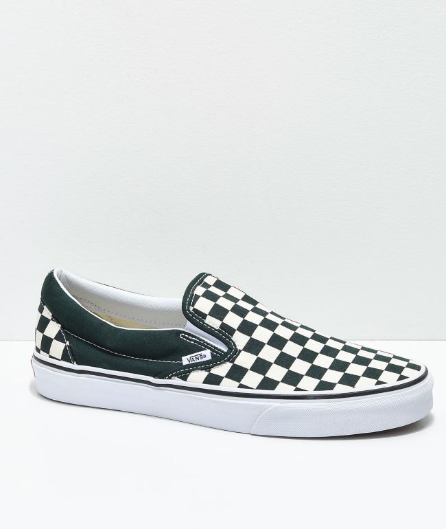 vans checkerboard green